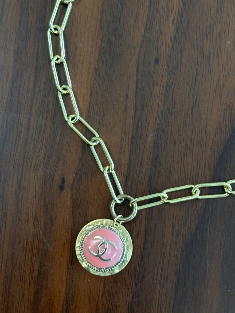 Vintage CC Button Necklace